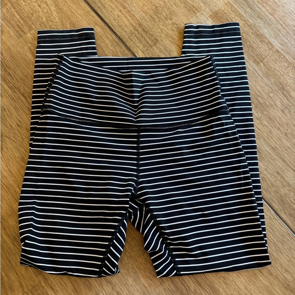 Lululemon Athletica Striped Black and White Leggings